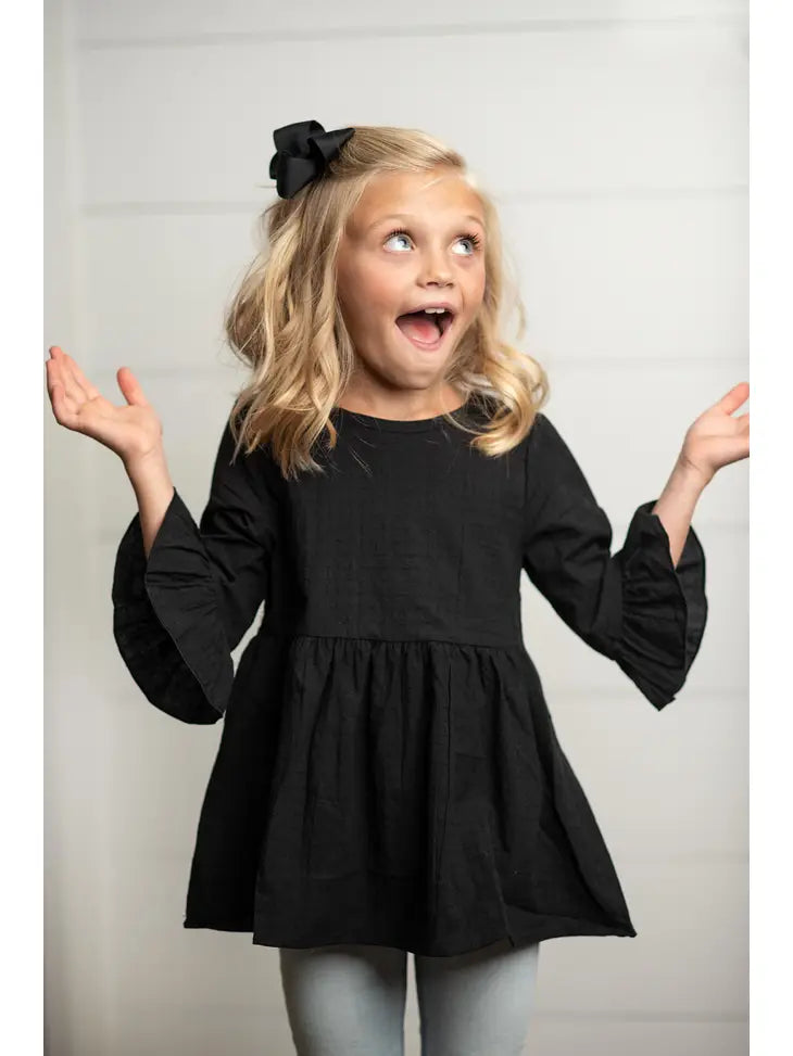 Black Button Back Tunic