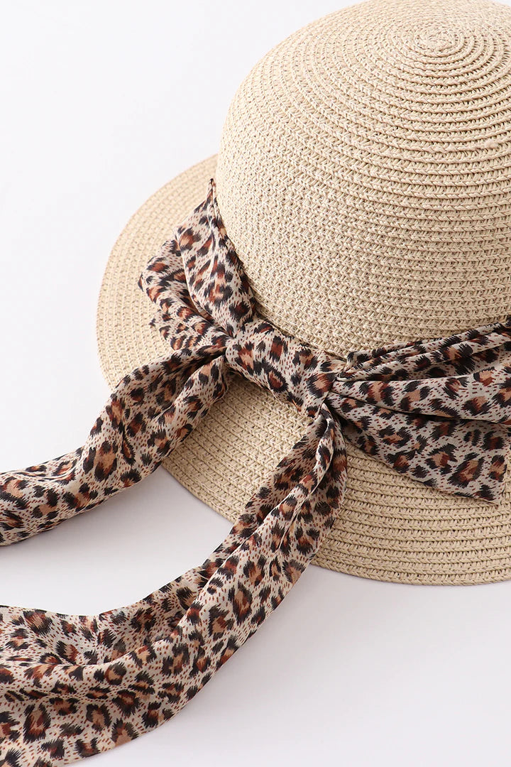 Cream Colored Leopard Mom and Me Hat- Kids