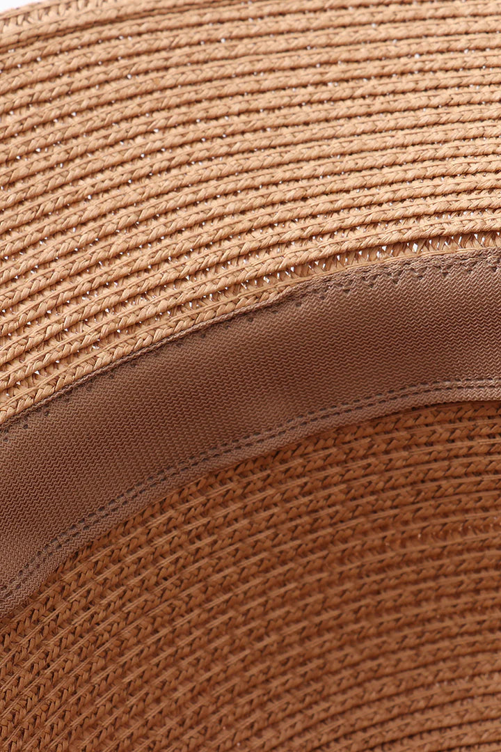 Leopard Straw Mom and Me Hat with Silk Ribbon- Adult