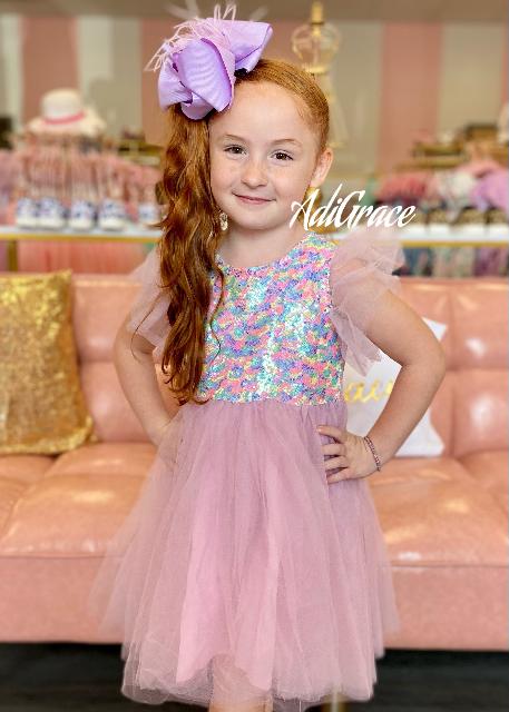 Multi Color Sequin and Tulle Dress