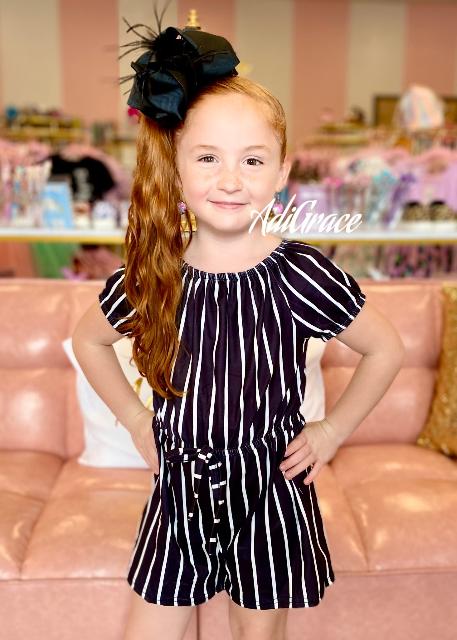 Black Striped Romper