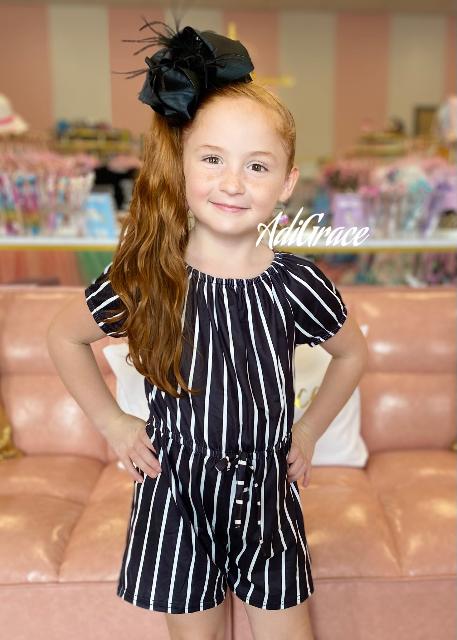 Black Striped Romper