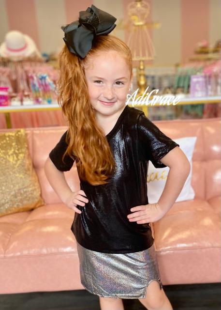 Black Shimmer Skort