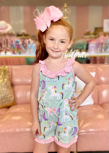Girls Unicorn Jumpsuit Romper