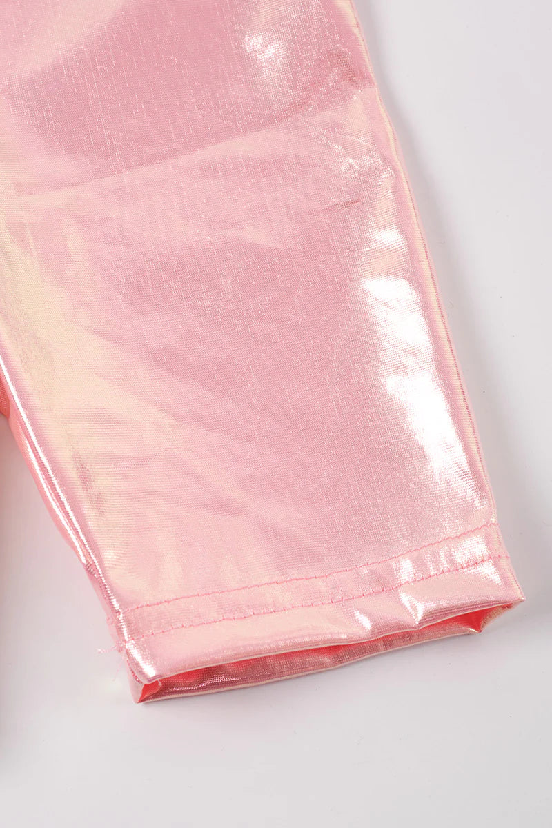 Metallic Pink Biker Shorts