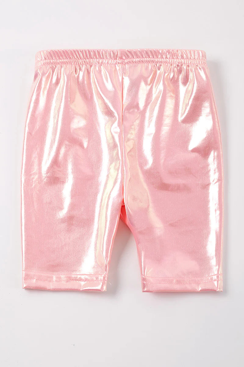 Metallic Pink Biker Shorts
