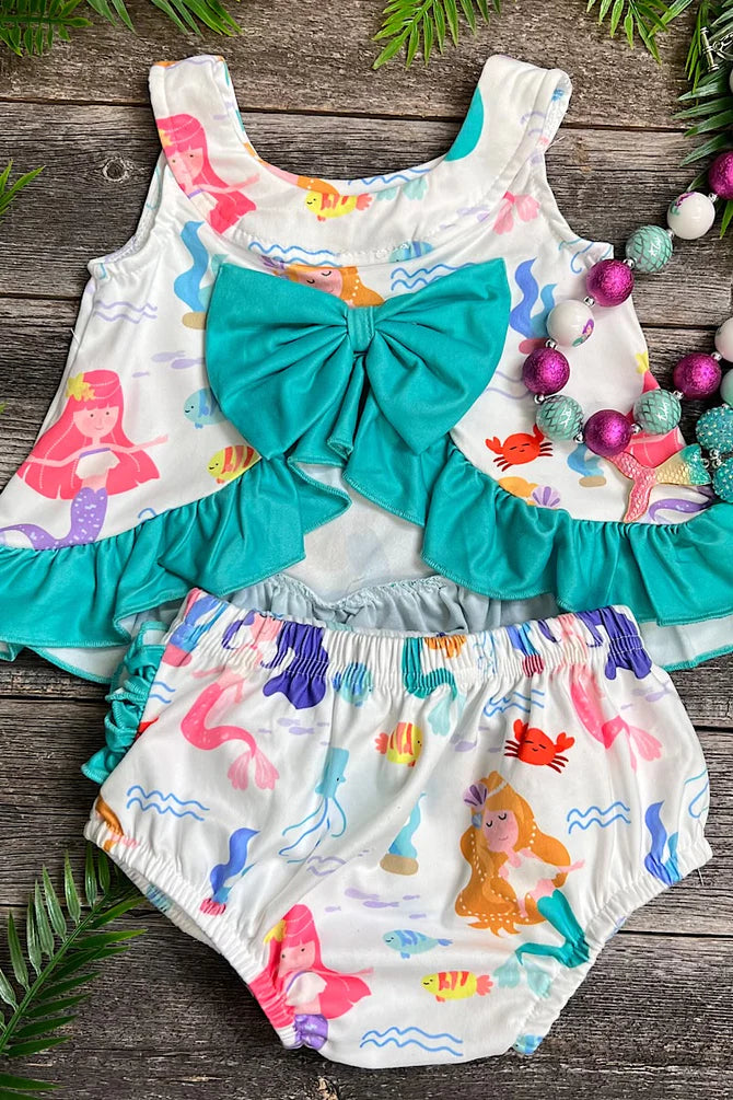 Mermaid Swing Tank Set with Ruffled Bloomers