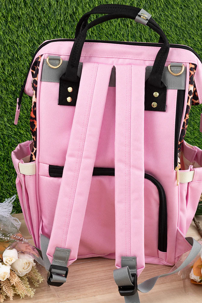Pink Leopard Diaper Bag