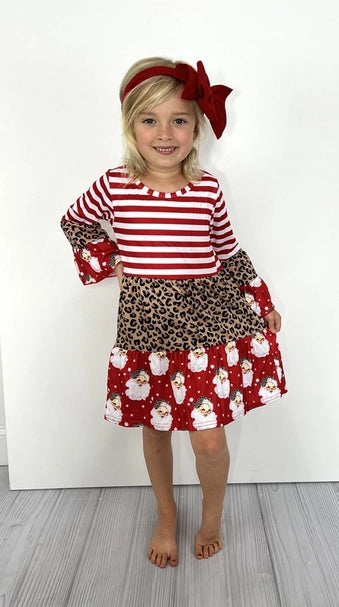 Red Leopard Santa Dress