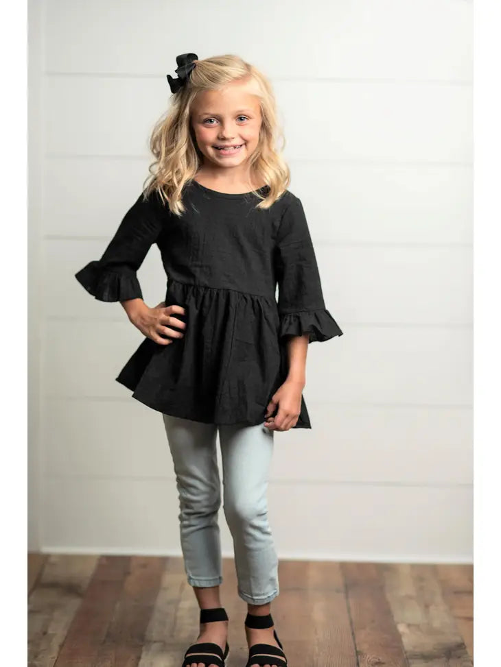Black Button Back Tunic