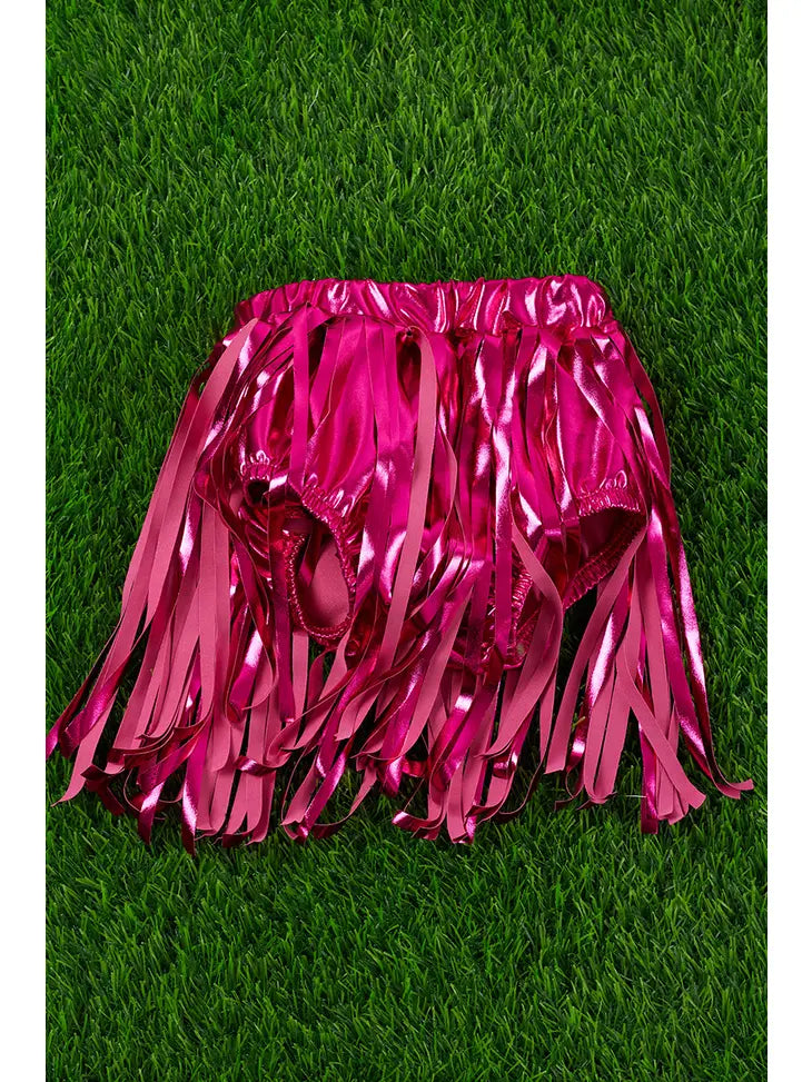 Hot Pink Metallic Baby Bloomers with Fringe