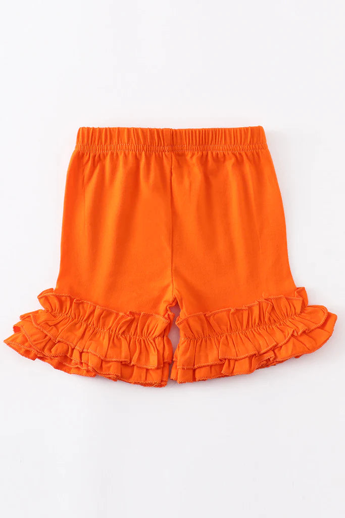 Bright Orange Ruffle Shorts