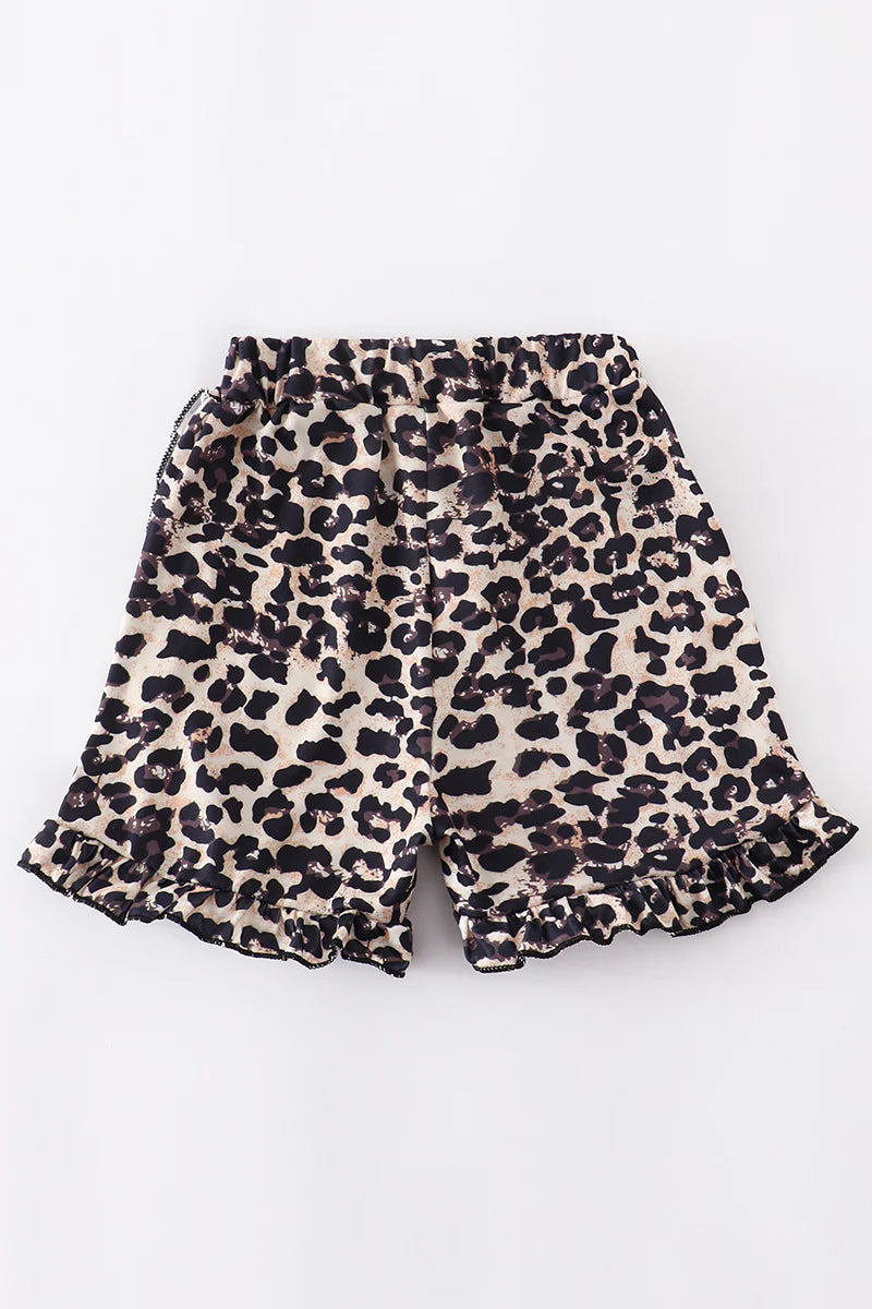 Leopard Ruffled Shorts