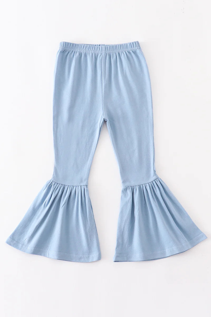 Light Blue Bell Bottom Ruffle Pants