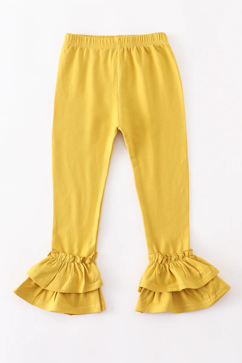 Mustard Ruffle Leggings