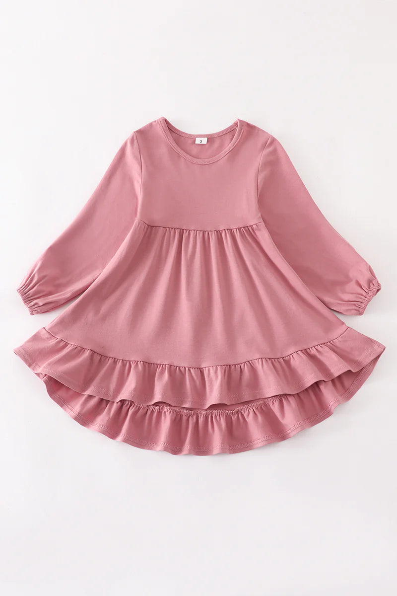 Mauve Ruffle High Low Tunic