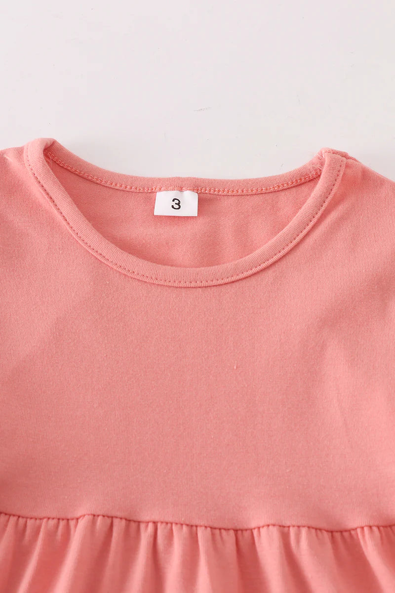 Coral Ruffle High Low Tunic