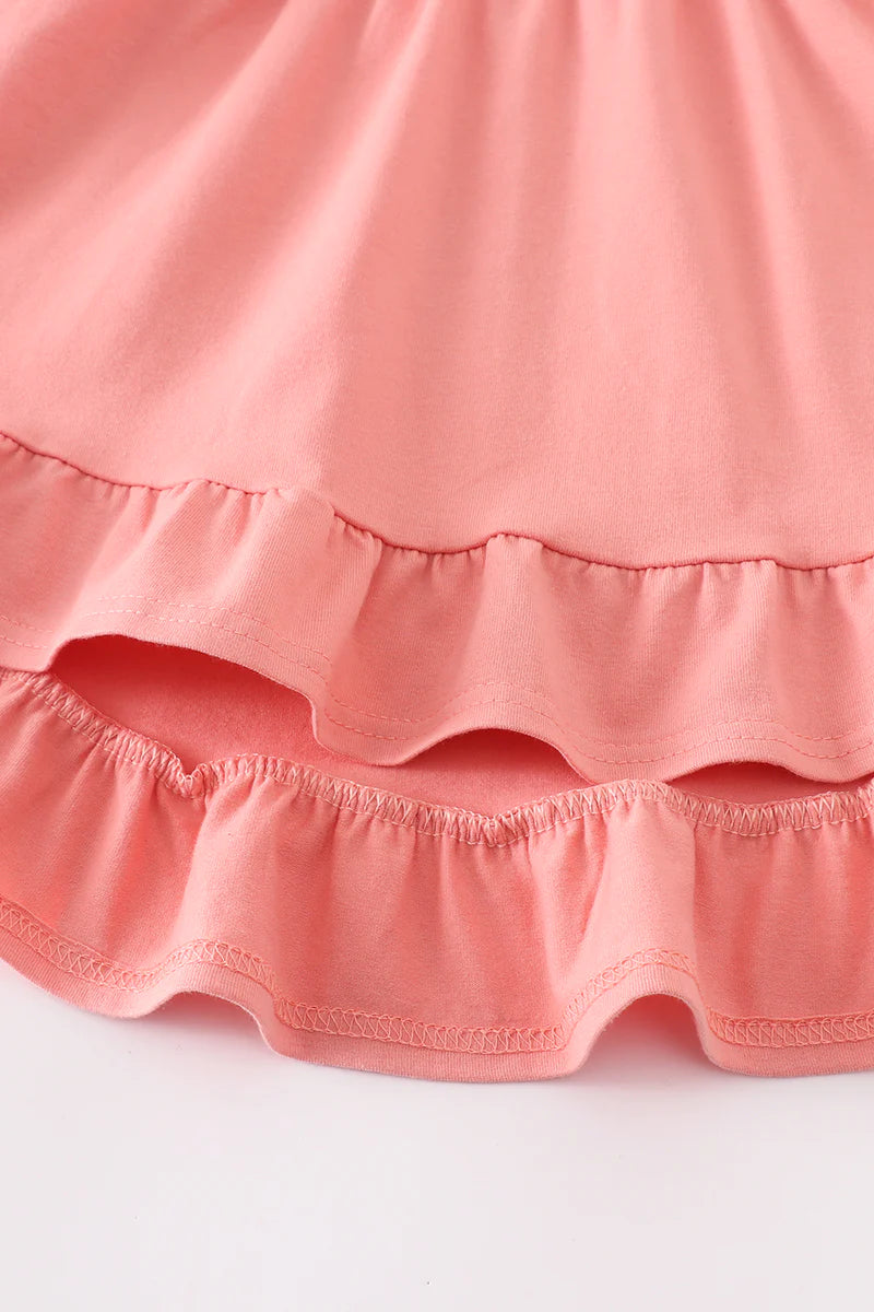 Coral Ruffle High Low Tunic