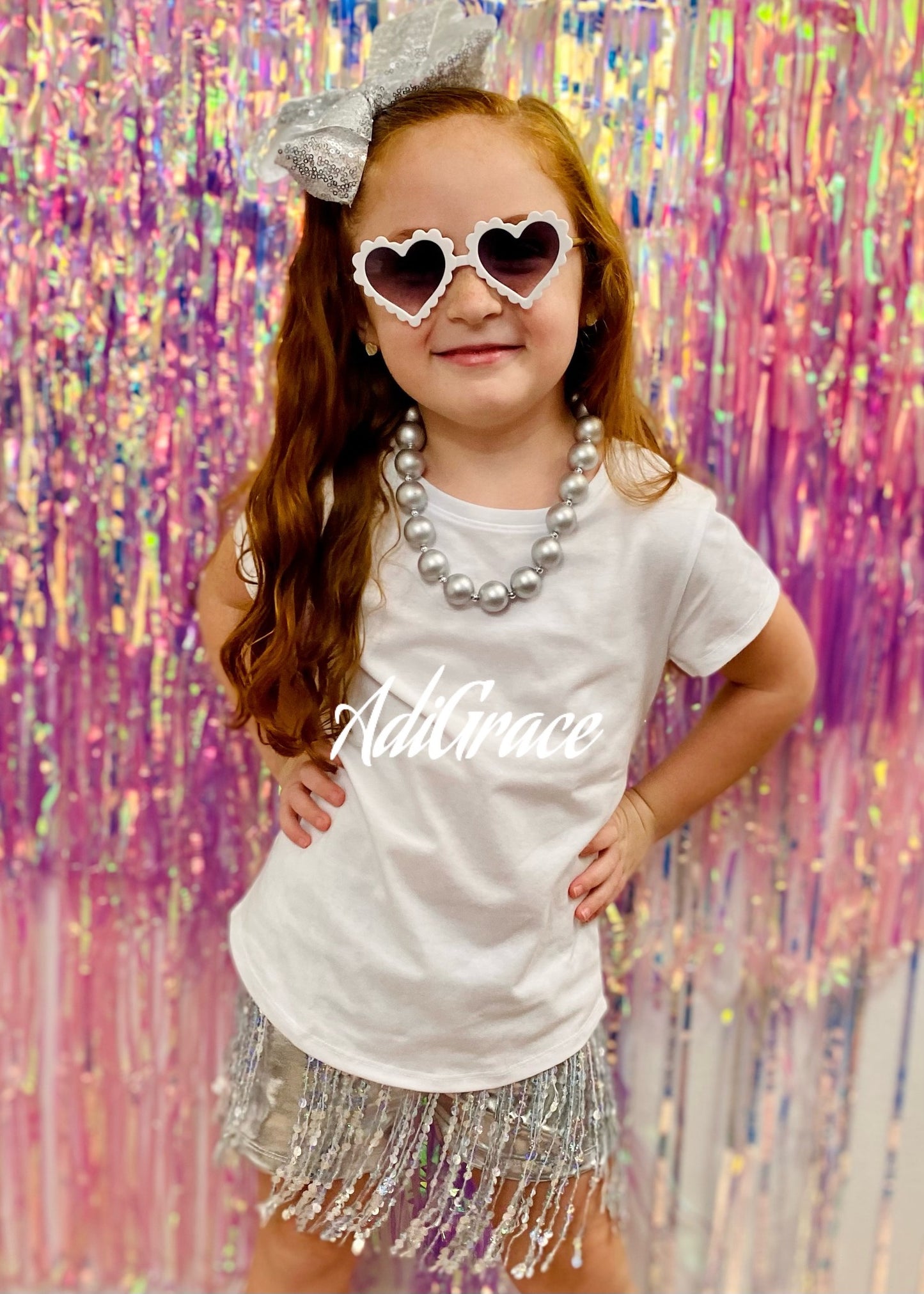 Silver Metallic Sequin Shorts