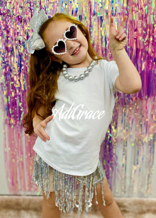 Silver Metallic Sequin Shorts
