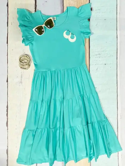 Mommy and Me Aqua Tiered Dress - Womens'