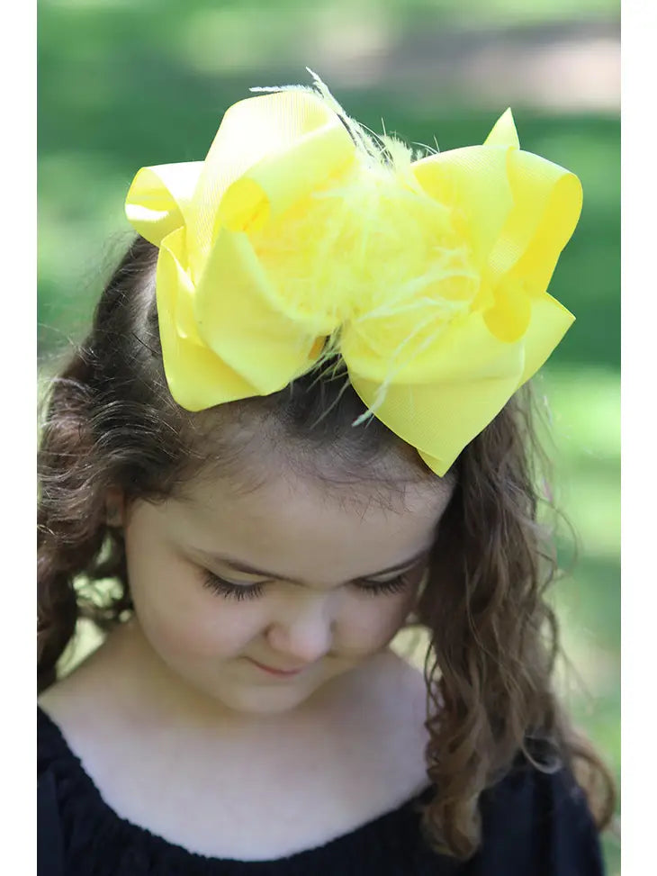 Feather Hair Bows - Assorted Colors