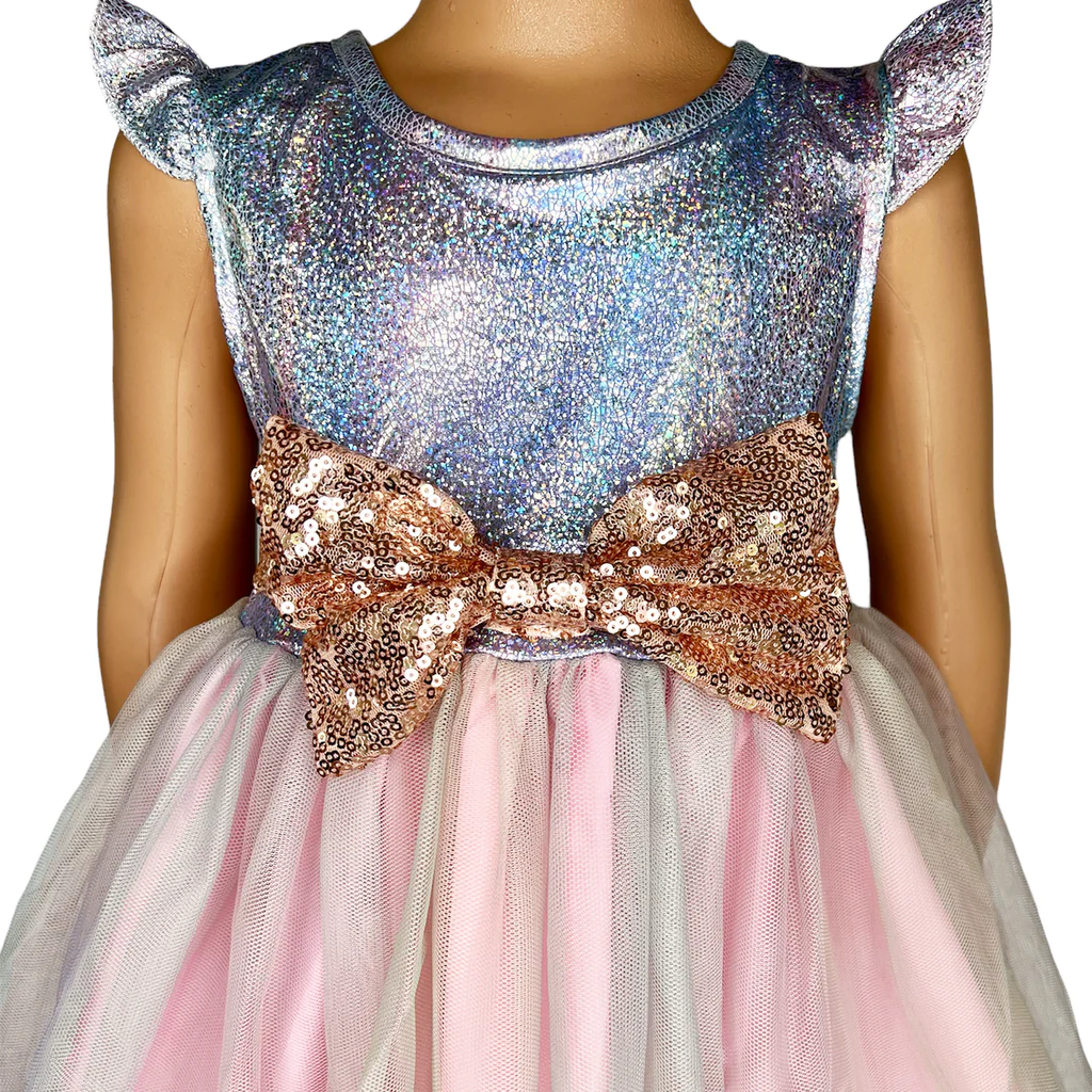 Girls Glittery Sparkle Tulle Princess Party Dress