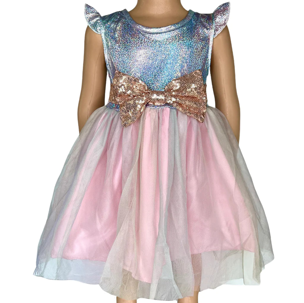 Girls Glittery Sparkle Tulle Princess Party Dress