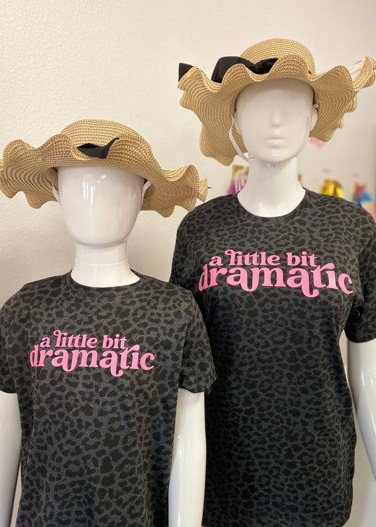 "A Little Bit Dramatic" Black Leopard Tee - Women's