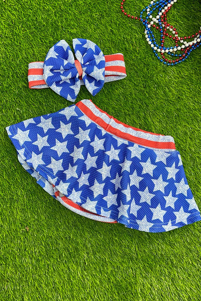 Patriotic Baby Skirt and Headband Set