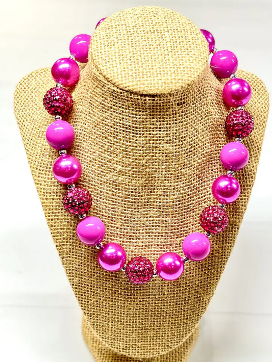 Fuchsia Bubble Gum Necklace