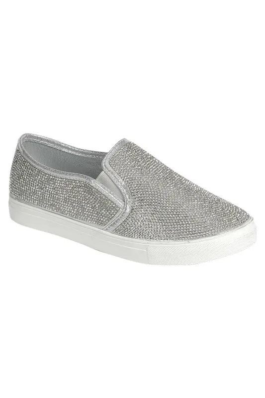 Silver Mom and Me Blinged Out Slip On Shoes - Womens
