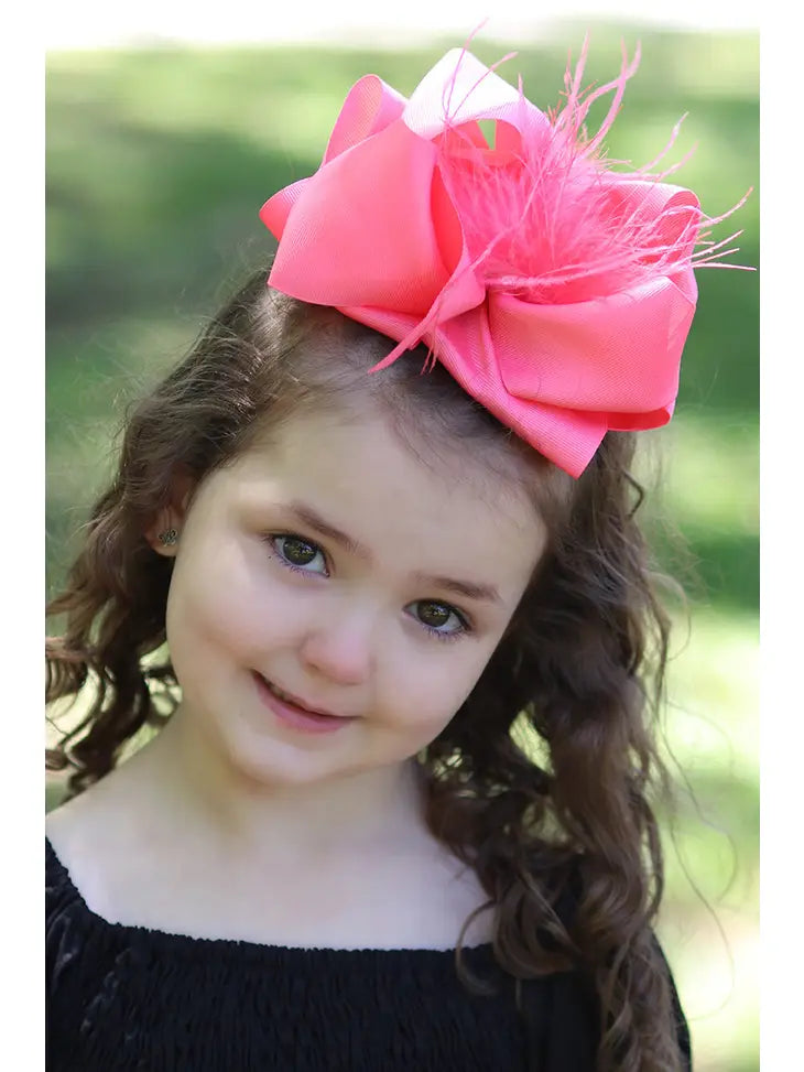 Feather Hair Bows - Assorted Colors