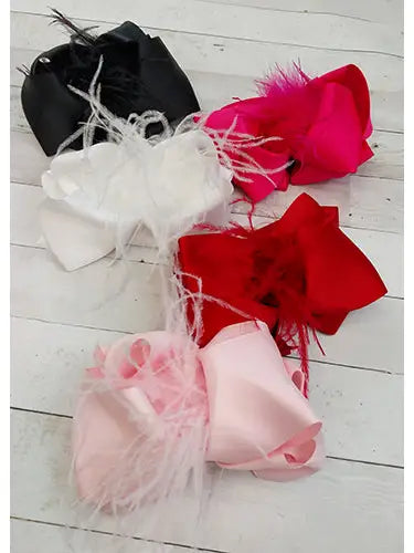 Feather Hair Bows - Assorted Colors
