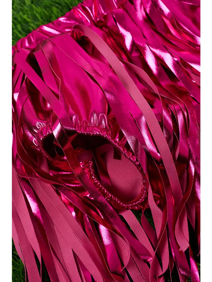 Hot Pink Metallic Baby Bloomers with Fringe