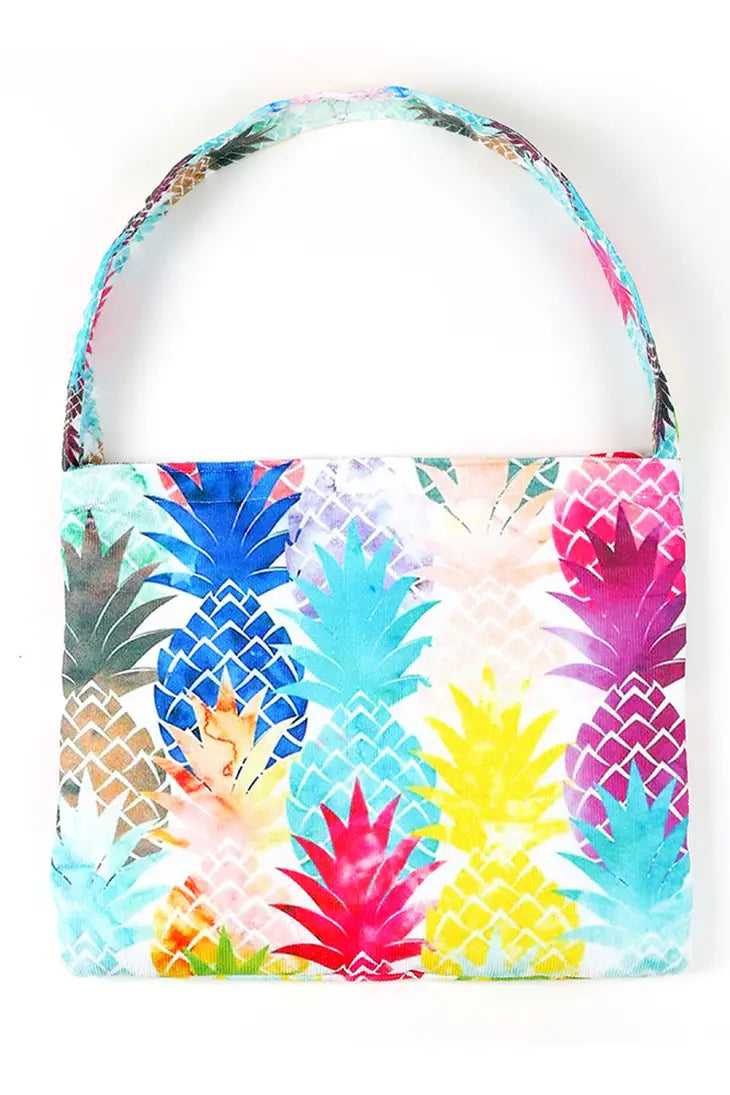 Pineapple Print Beach Towel Bag