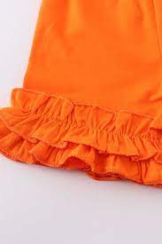 Bright Orange Ruffle Shorts